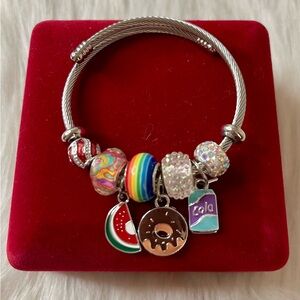 Colorful Charm Bracelet with Silver Accents